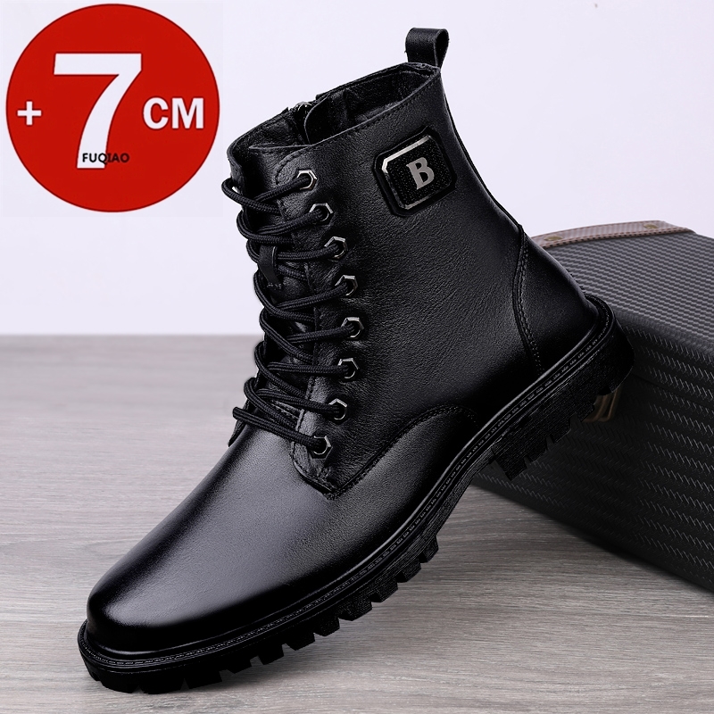 Men Shoes Formal - Herren-Elevator-Stiefel aus echtem Leder, Winter, warm
