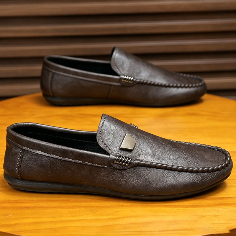 Men'S Shoes Hey Dude - Britische Herren-Lederschuhe im minimalistischen Stil, Slipper
