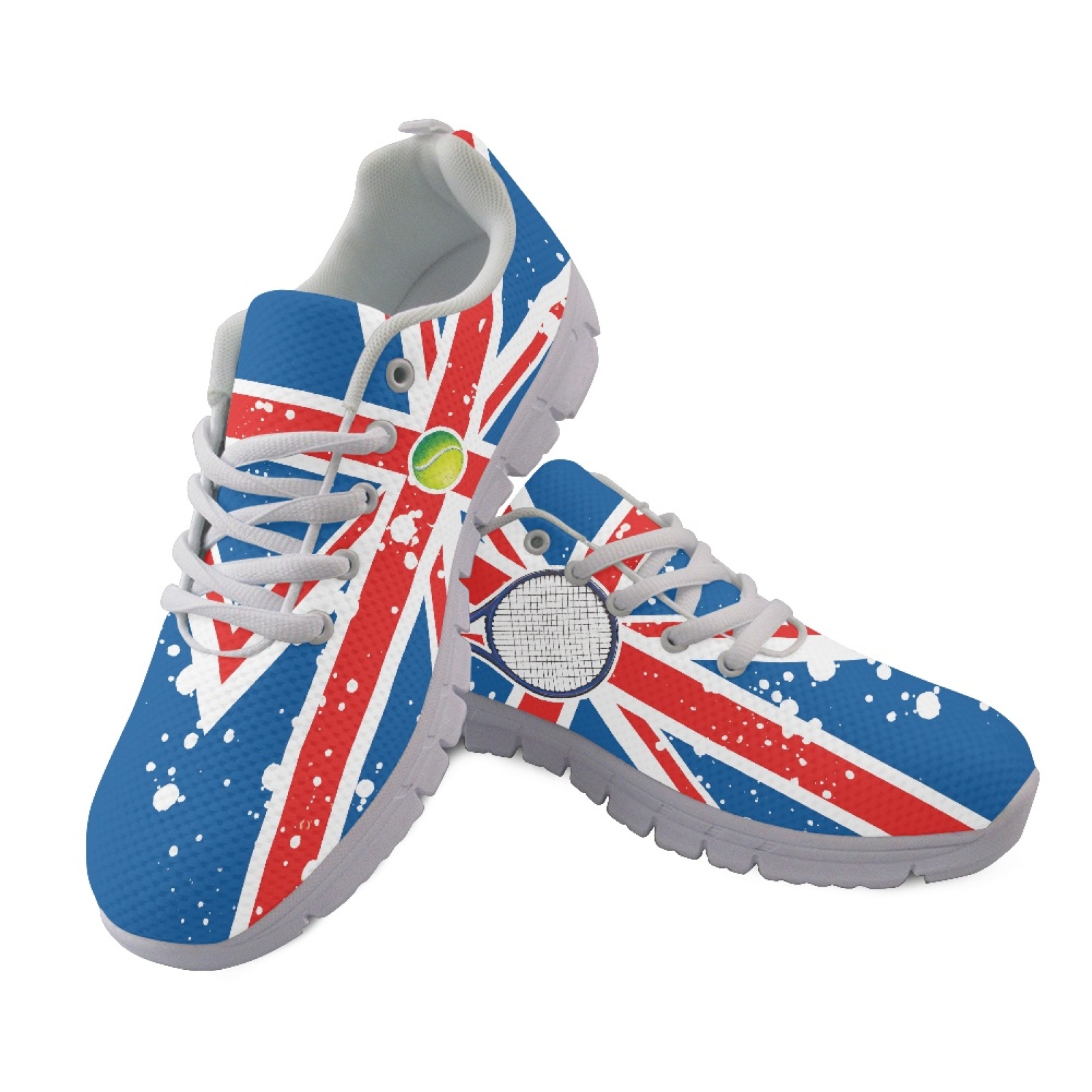 Men Shoes Uk - Coloranimal Tennis-Trainingschuhe mit UK-Flaggen-Print, atmungsaktiv, leicht,
