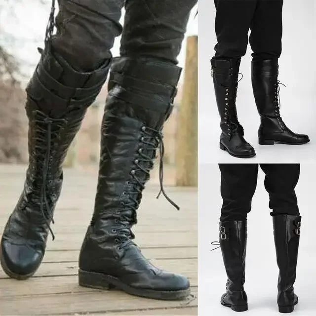 Men Shoes Europe To Us - Mittelalterliche Steampunk Cosplay Stiefel Herren Winter