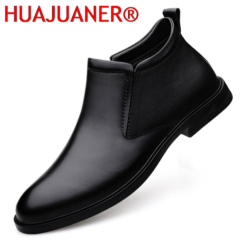 Men Shoes Formal - Chelsea Stiefel Schwarz männer Kurze Echtes