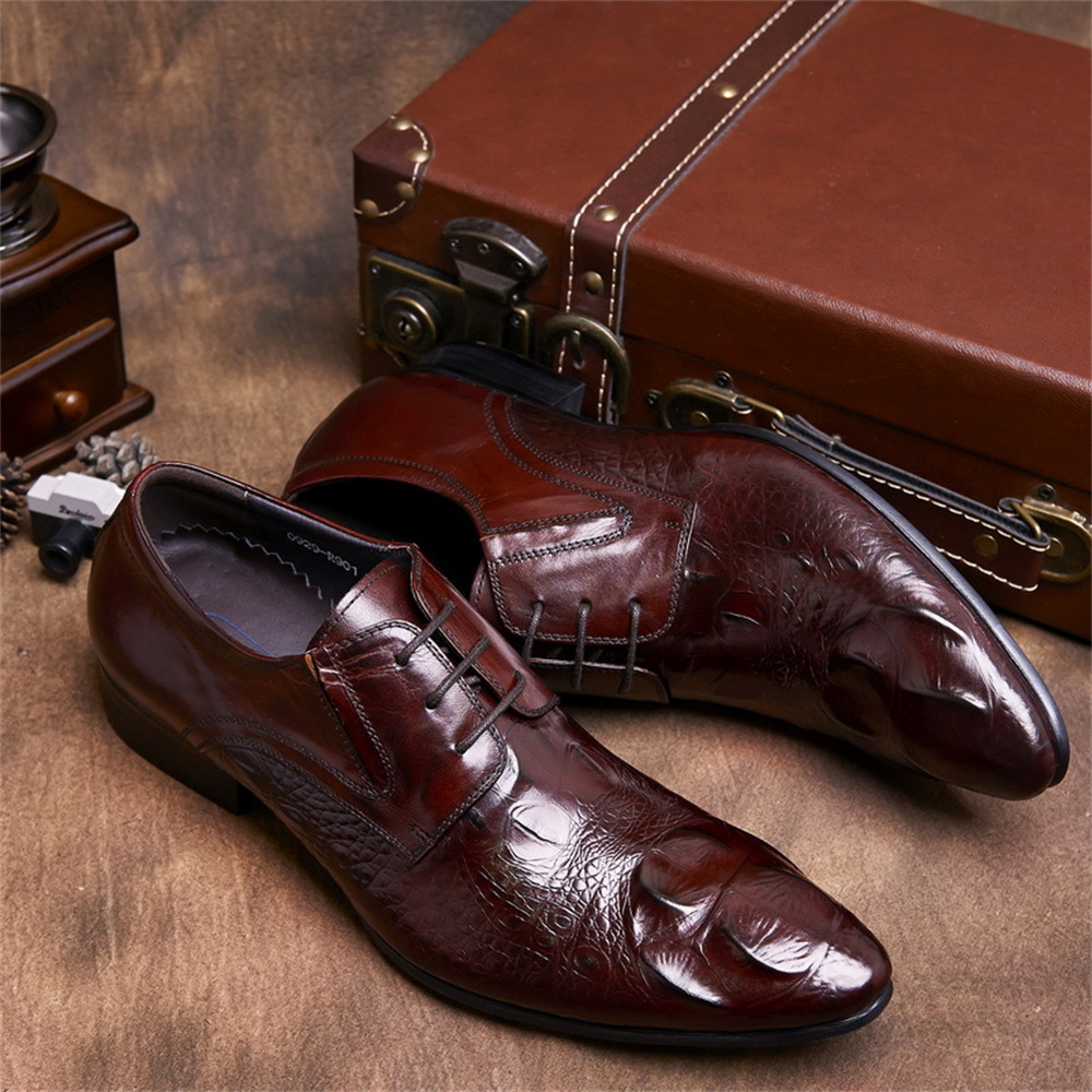 Men Shoes Formal - Rindsleder geprägtes Krokodilmuster britischer Stil Herren