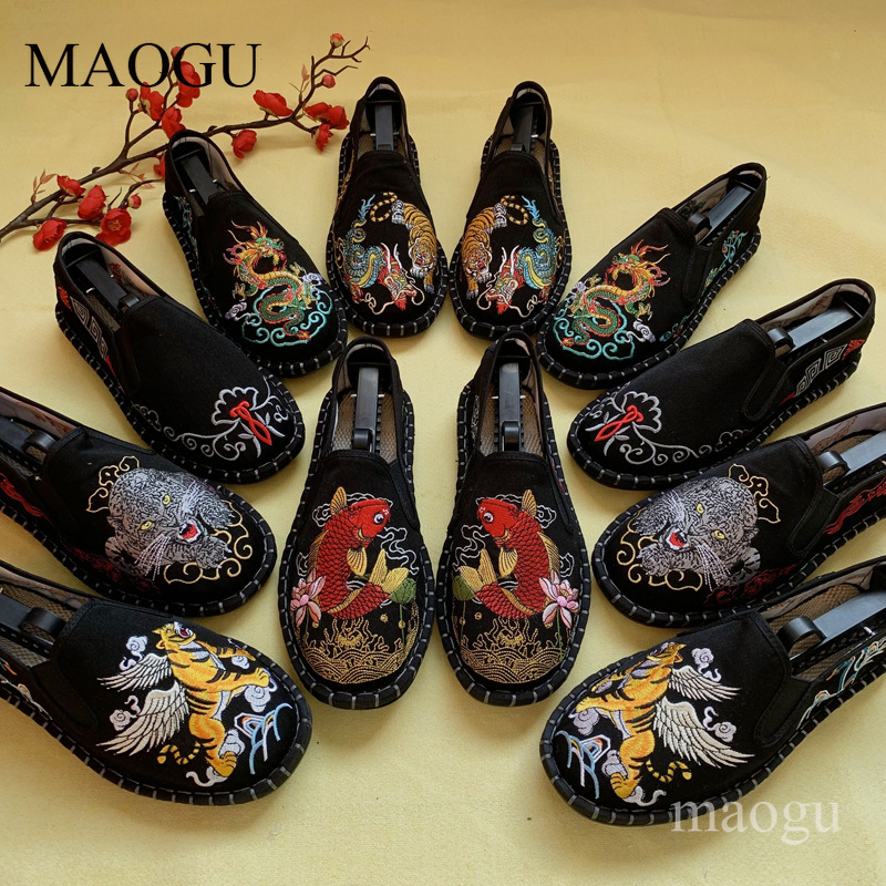 Men'S Shoes Loafers Casual - Unisex-Slipper im chinesischen Stil mit Stickerei,