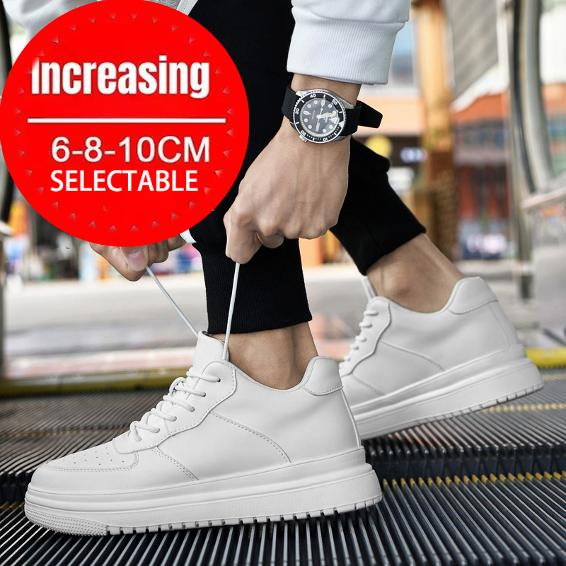 Men Shoes White Colour - Turnschuhe Mann Aufzug Schuhe Höhe Zunehmende