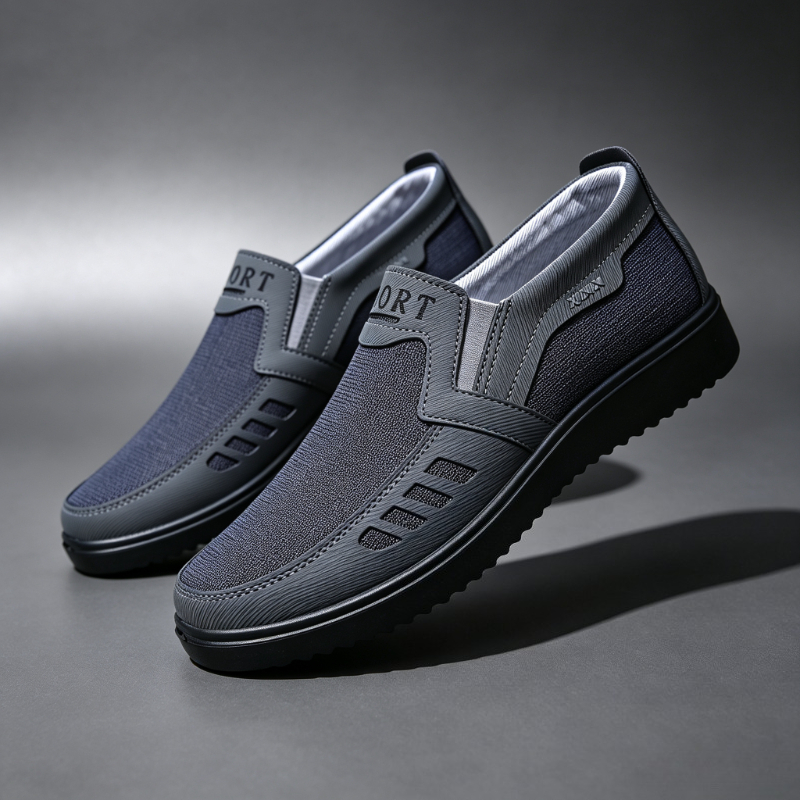 Men'S Shoes Loafers Casual - Herren Slip-On Canvas Loafer Atmungsaktive Komfort-Flachschuhe