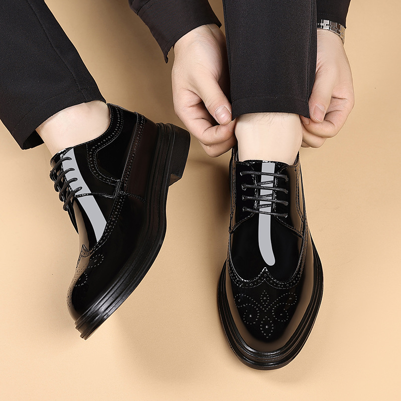 Herren-Lackleder-Brogue-Schuhe – Men Shoes Formal Bewertung und Preis