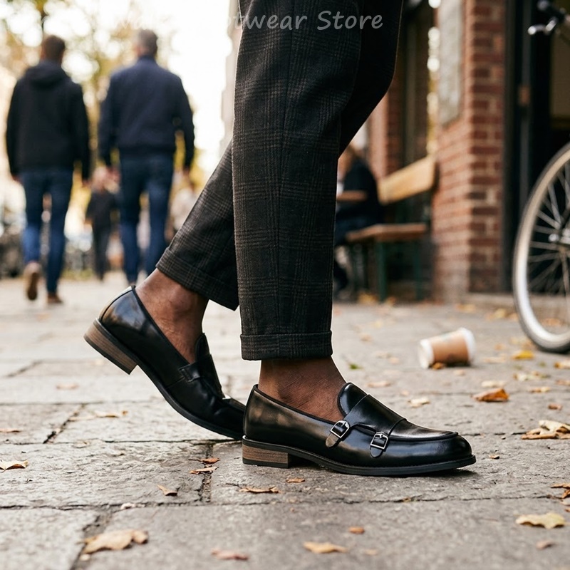Herren-Loafer mit doppelter Sc – Men Shoes Formal Bewertung und Preis