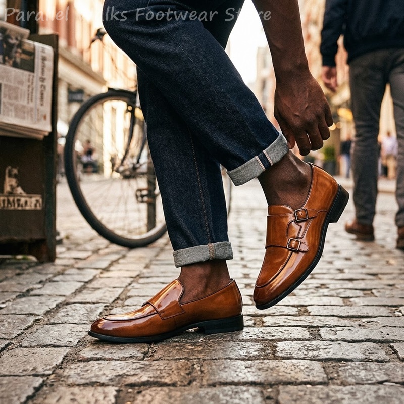 Herren-Loafer mit doppelter Sc – Men Shoes Formal Bewertung und Preis
