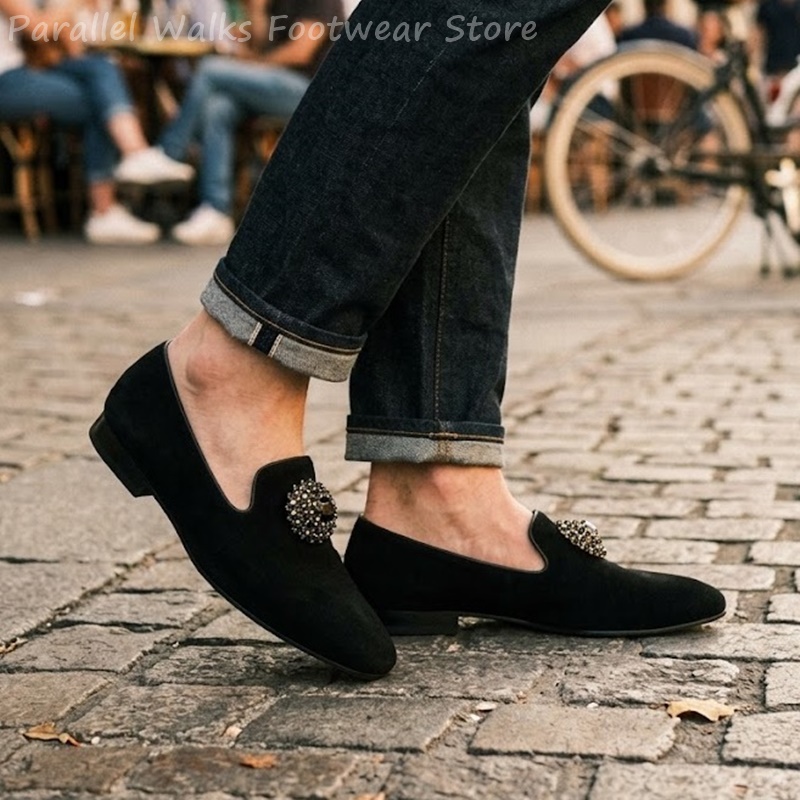 Herren Wildleder-Loafer mit St – Men Shoes Formal Bewertung und Preis