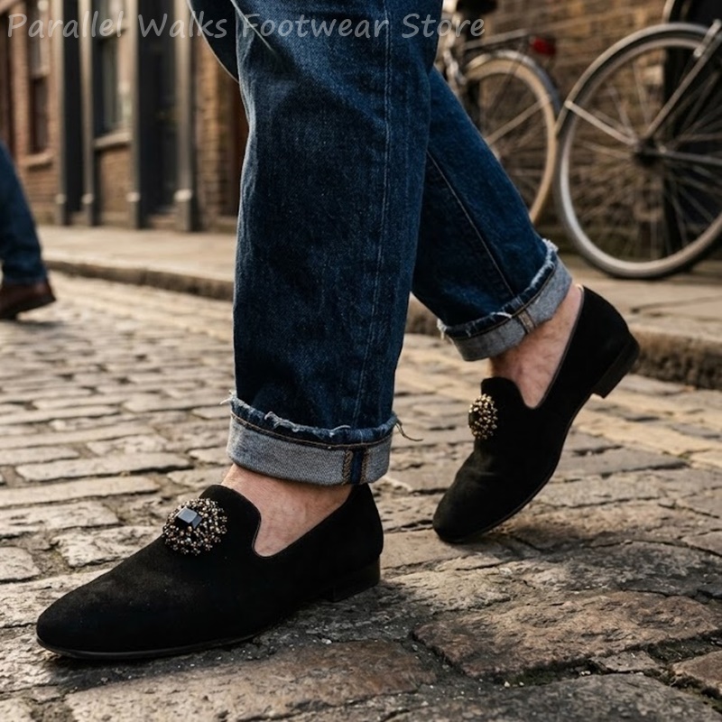 Herren Wildleder-Loafer mit St – Men Shoes Formal Bewertung und Preis