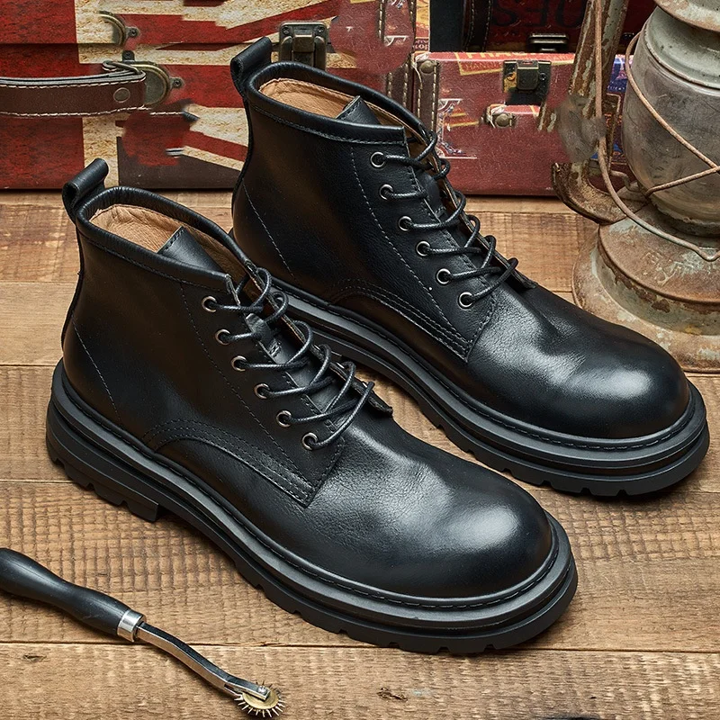 Männer Retro Knöchel Leder Sti – Men'S Shoes Quality Brands Bewertung und Preis