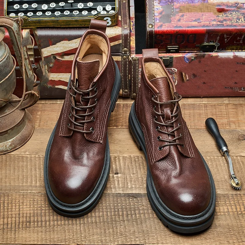 Männer Retro Knöchel Leder Sti – Men'S Shoes Quality Brands Bewertung und Preis