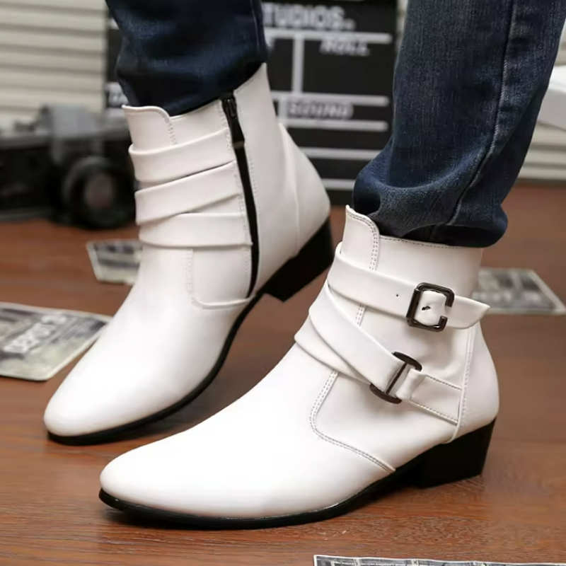 Luxuriöse Herren-Stiefel, Lede – Men Shoes White Colour Bewertung und Preis