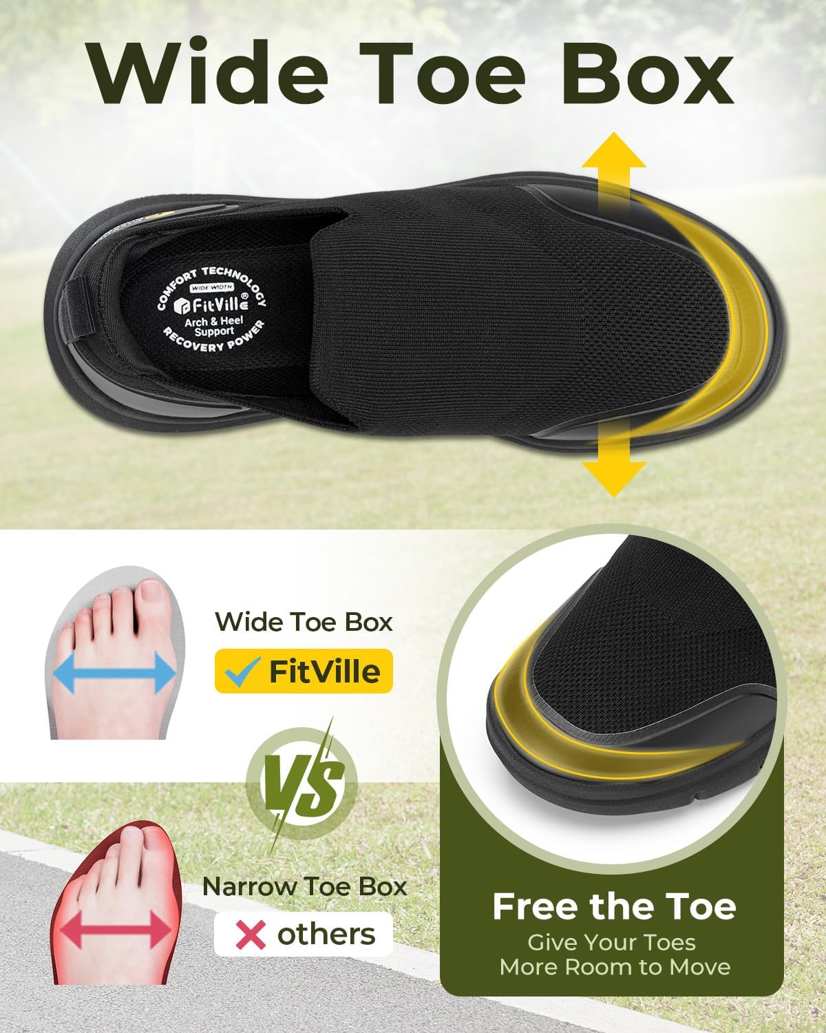 FitVille Herren Extra Breite S – Men'S Shoes For Plantar Fasciitis Bewertung und Preis